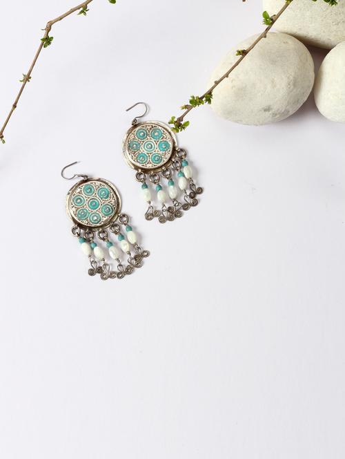 silver drop earring - 18083013 - Very Small Image - 1