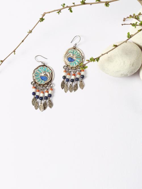 silver drop earring - 18083015 - Very Small Image - 1