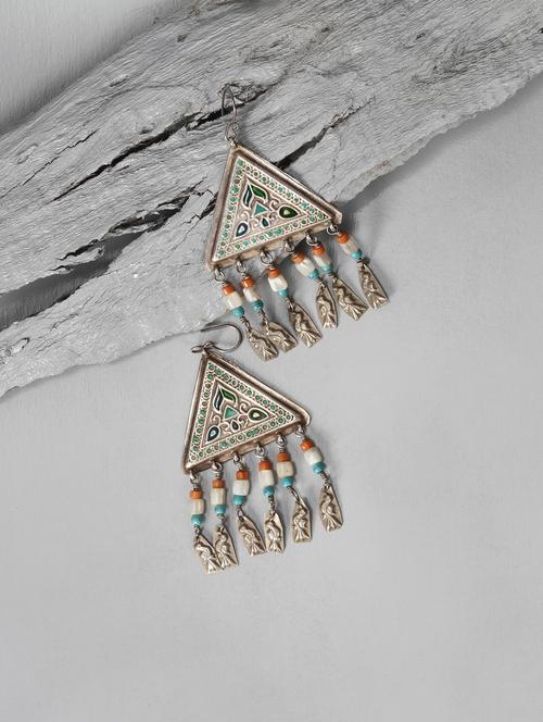 silver drop earring - 18083026 - Very Small Image - 1
