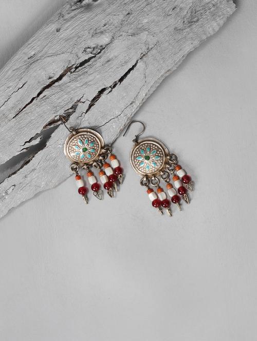 silver drop earring - 18083028 - Very Small Image - 1
