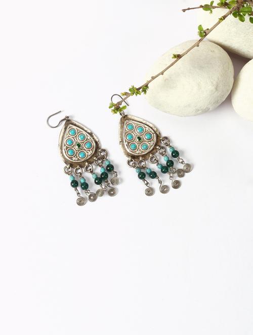 silver drop earring - 18083044 - Very Small Image - 1