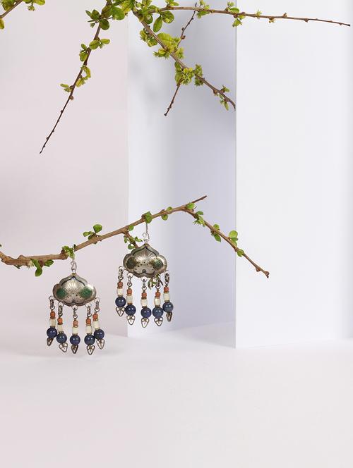 silver drop earring - 18083080 - Very Small Image - 1