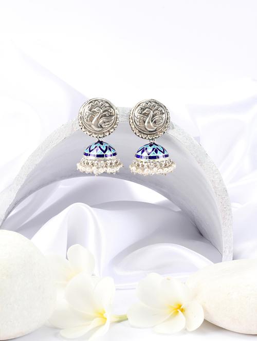 silver jhumka earring - 18083100 - Very Small Image - 1