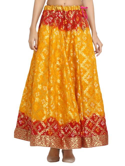 yellow silk blend flared skirt - 18083494 - Very Small Image - 1