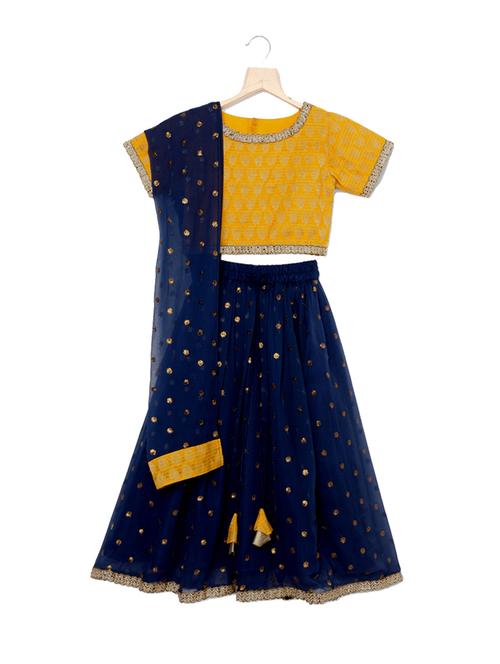 yellow zari work lehnga choli - 18083582 - Very Small Image - 1