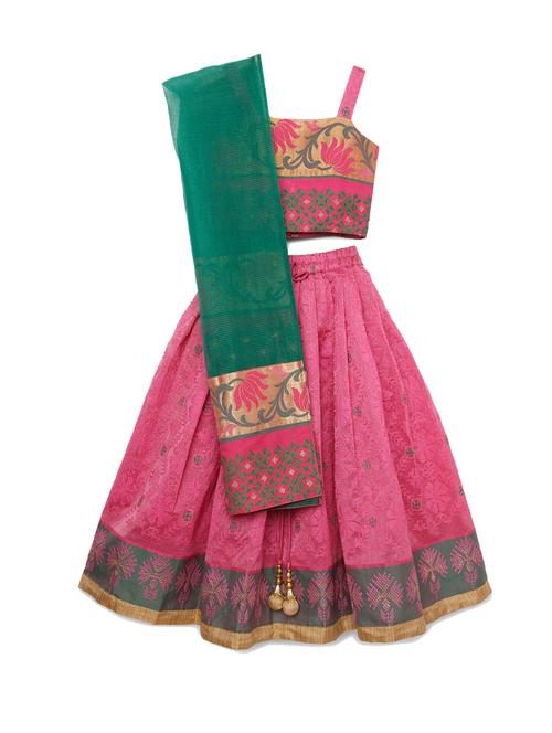 pink zari work lehnga choli - 18083586 - Very Small Image - 1