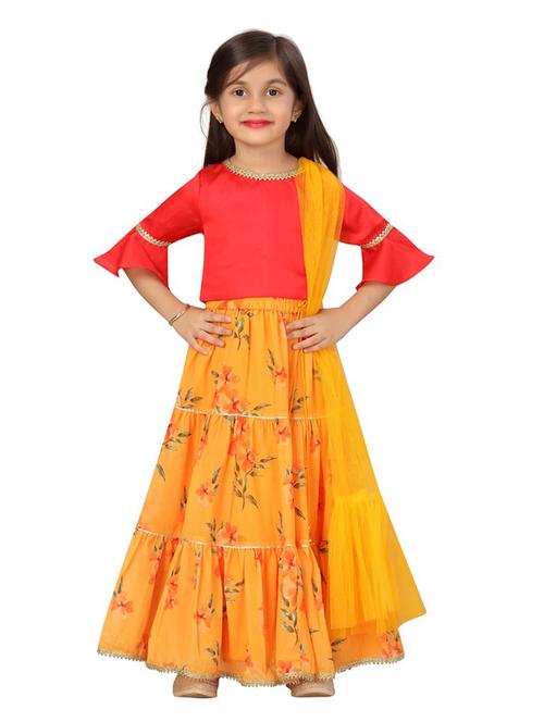 red floral lehnga choli - 18083597 - Very Small Image - 1