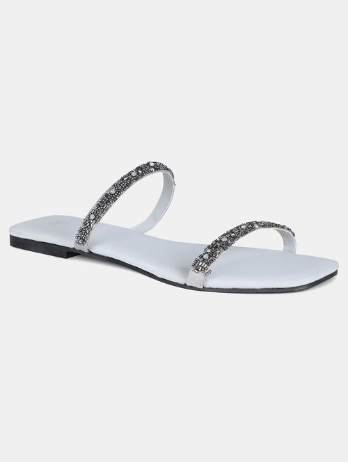 grey fabric slip on sandals - 18083694 - Very Small Image - 1