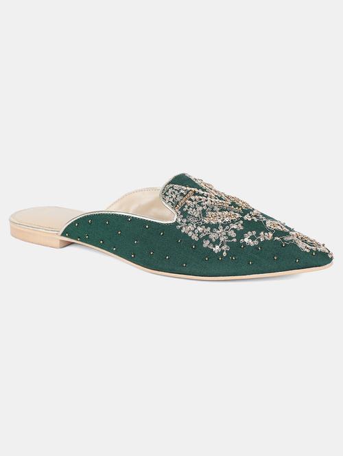 green slip on mules - 18083740 - Very Small Image - 1