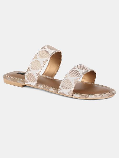 gold fabric slip on sandals - 18083743 - Very Small Image - 1