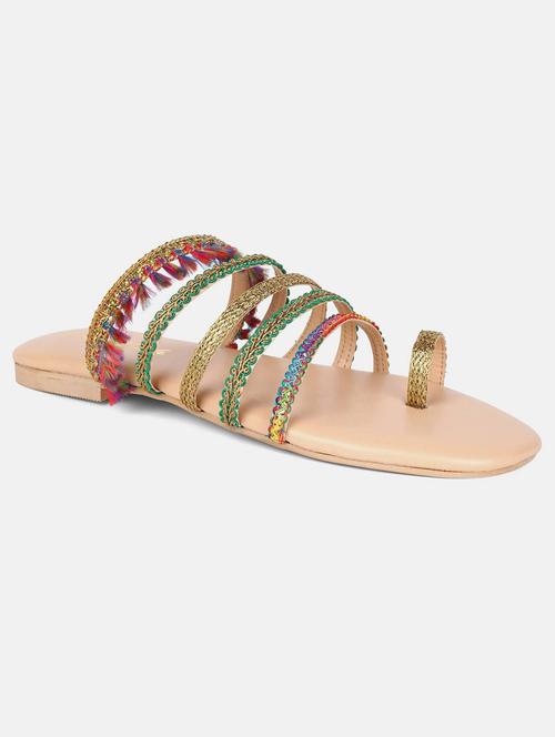 multi colored fabric slip on sandals - 18083754 - Very Small Image - 1