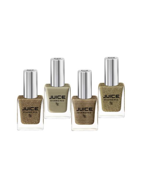 juice one coat nail paint combo of 4 honey gold-d07/magic crystle-d08/diamond topaz-d16/sand opal-d20 long lasting 11ml each - 18105732 - Very Small Image - 1