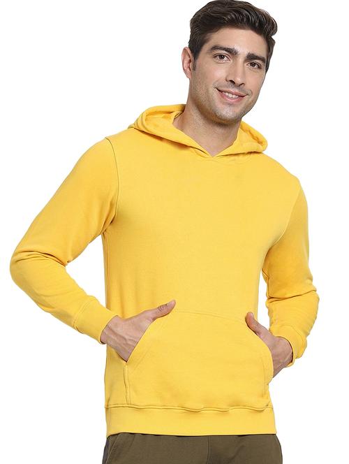 yellow solid hooded sweatshirt - 18105809 - Very Small Image - 1