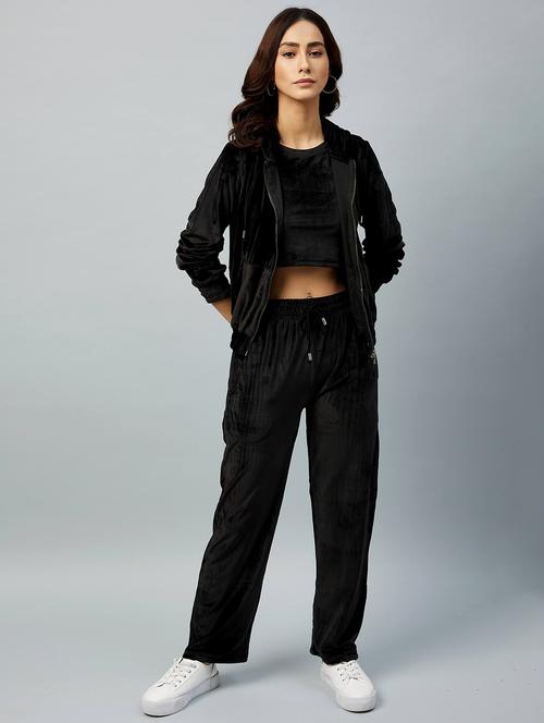 hooded neck solid track suit set - 18106207 - Very Small Image - 1