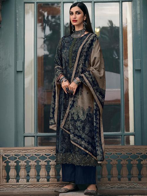 printed unstitched suit set - 18106558 - Very Small Image - 1