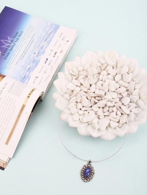 silver handcrafted statement necklace - 18107665 - Very Small Image - 1