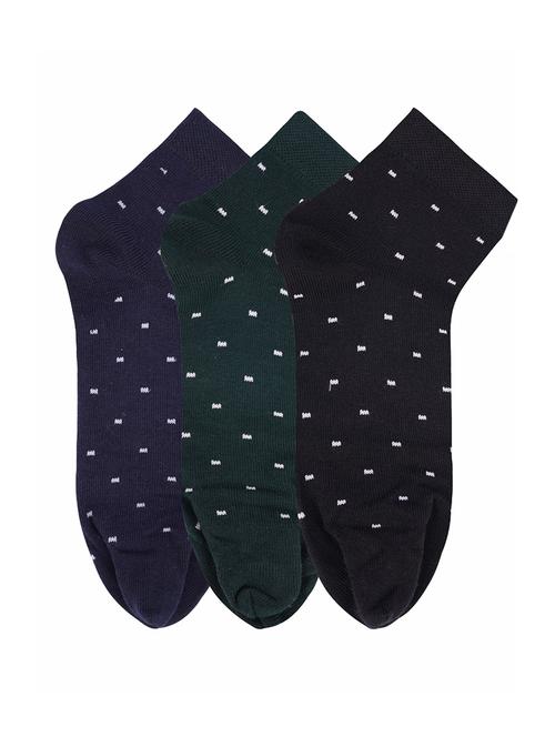 low ankle length cotton flower pattern thumb socks (pack of 3) - 18107775 - Very Small Image - 1
