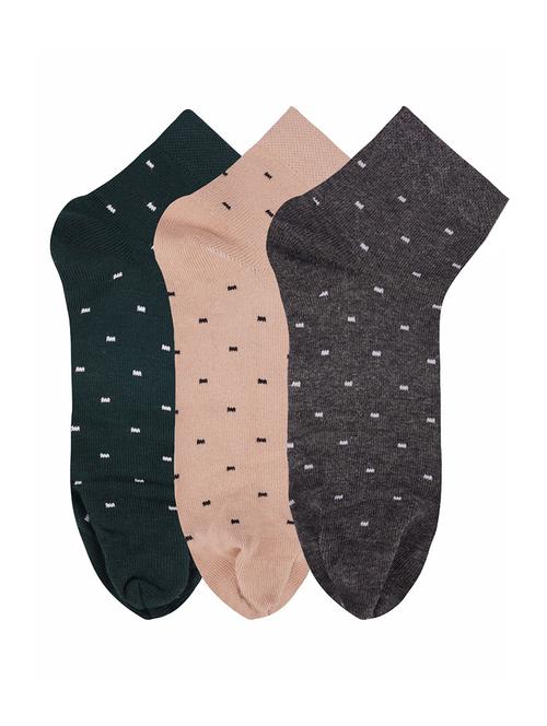 low ankle length cotton flower pattern thumb socks(pack of 3) - 18107778 - Very Small Image - 1