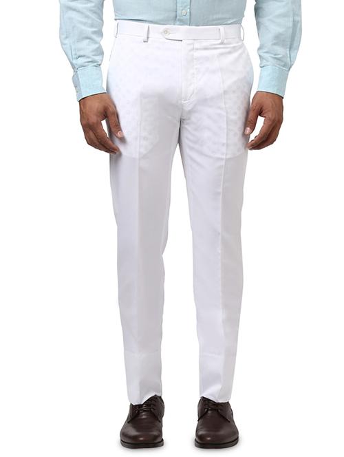 white solid flat front formal trouser - 18108115 - Very Small Image - 1