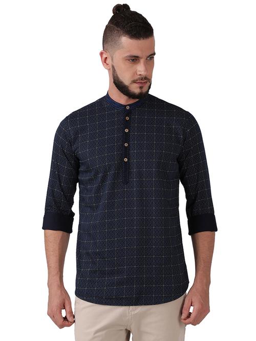 blue cotton kurta - 18108237 - Very Small Image - 1