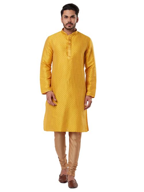 yellow polyester kurta - 18108272 - Very Small Image - 1