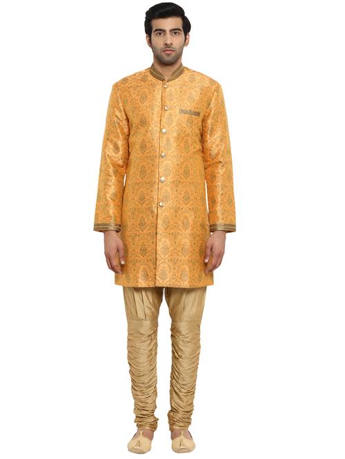 orange polyester kurta - 18108299 - Very Small Image - 1