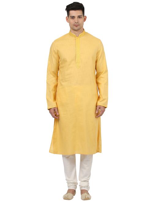 yellow polyester kurta - 18108333 - Very Small Image - 1