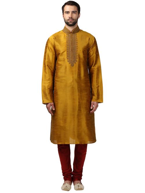 yellow polyester kurta - 18108377 - Very Small Image - 1
