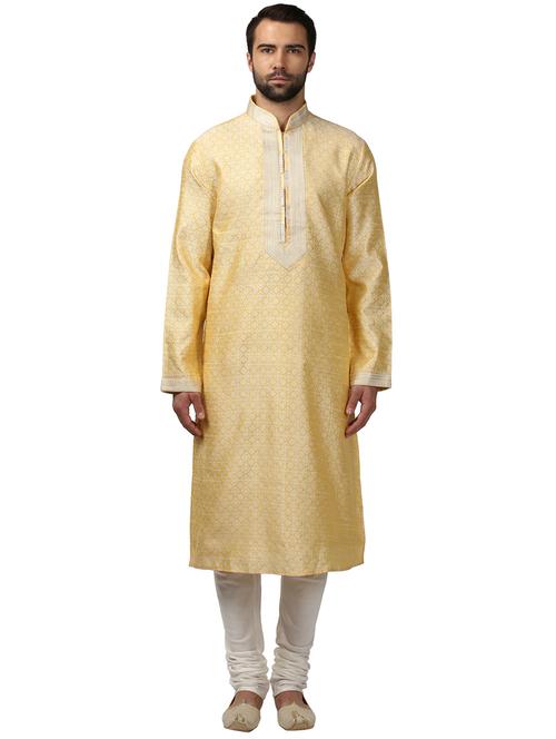 yellow polyester kurta - 18108386 - Very Small Image - 1