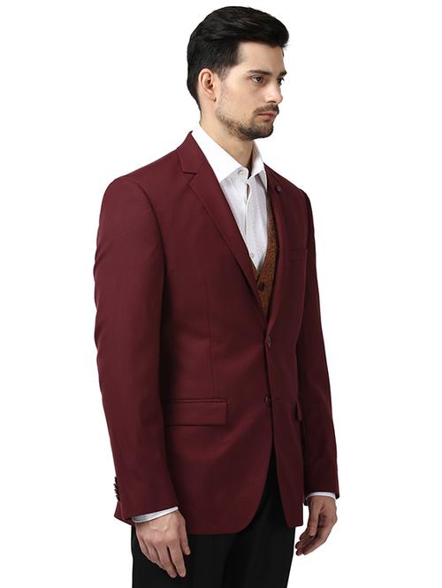 wine color men's 2 piece set - 18108615 - Very Small Image - 1