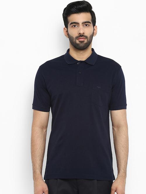 blue color solid polo men's t shirt - 18108716 - Very Small Image - 1
