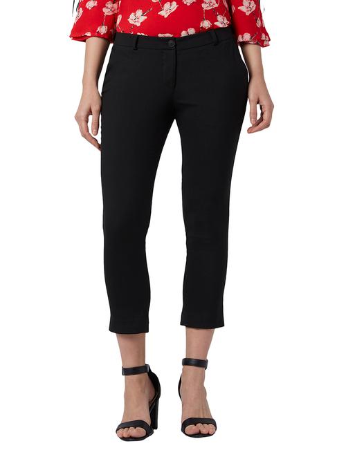 mid rise solid flat front trouser - 18108852 - Very Small Image - 1