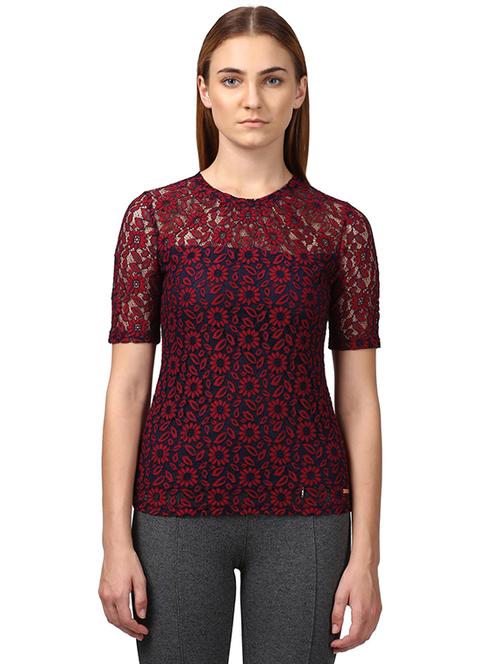 round neck floral top - 18108930 - Very Small Image - 1