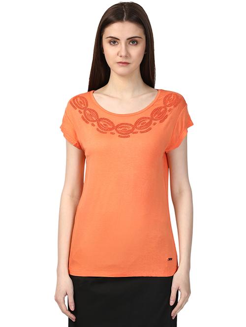 orange viscose regular tshirt - 18108934 - Very Small Image - 1