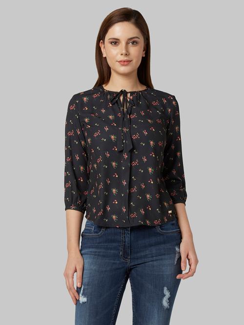 tie up neck floral top - 18108964 - Very Small Image - 1