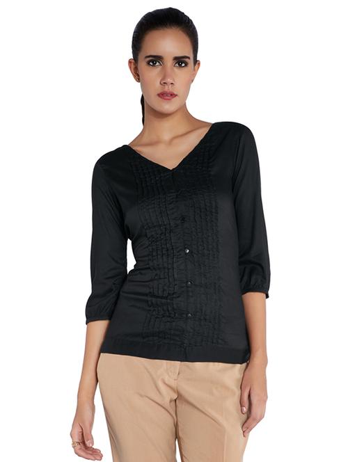 tucks detail solid top - 18108975 - Very Small Image - 1