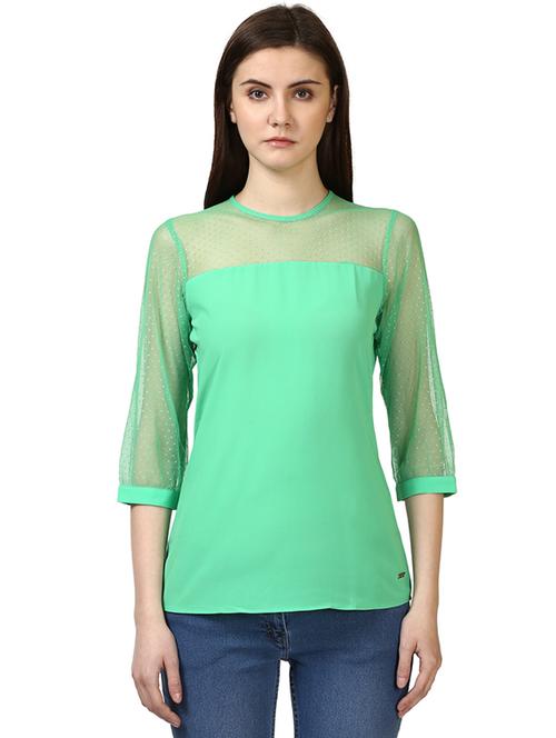 lace detail solid top - 18108977 - Very Small Image - 1