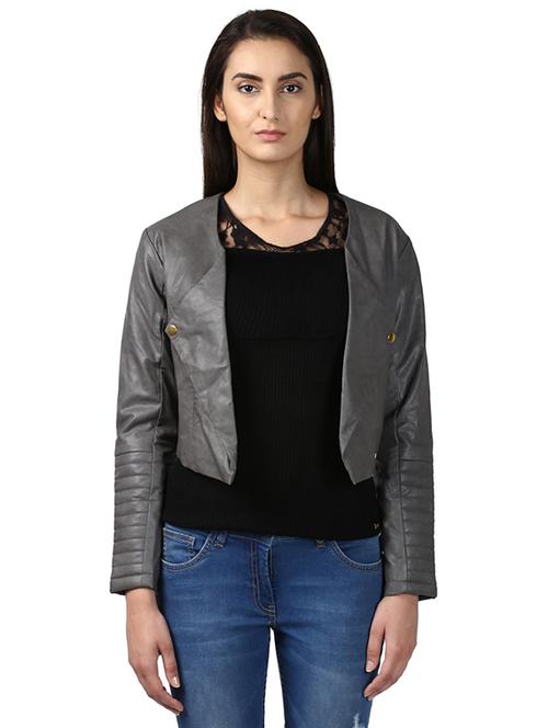 lapel neck solid jacket - 18109015 - Very Small Image - 1