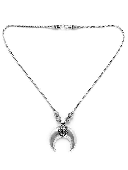 german silver-toned half moon necklace - 18109386 - Very Small Image - 1