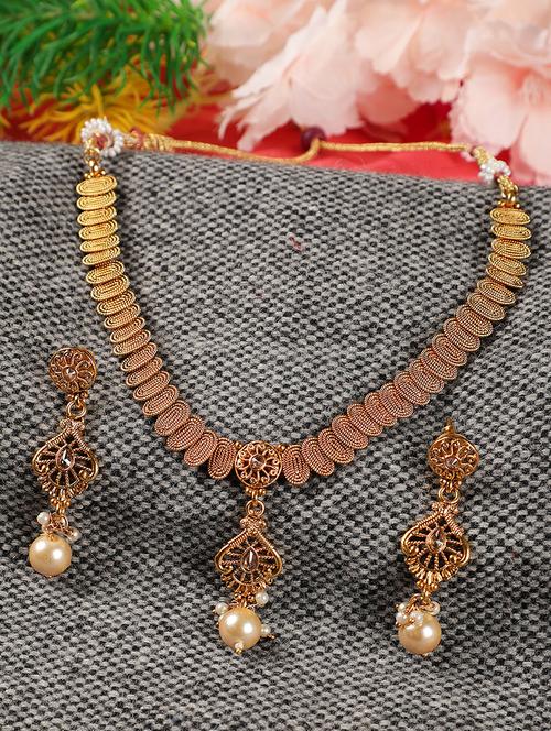 gold-plated handcrafted traditional set - 18109393 - Very Small Image - 1