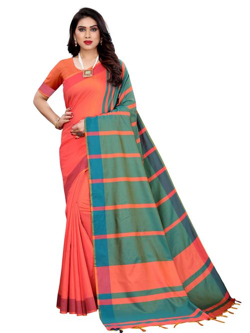 green silk blend saree with blouse - 18109663 - Very Small Image - 1