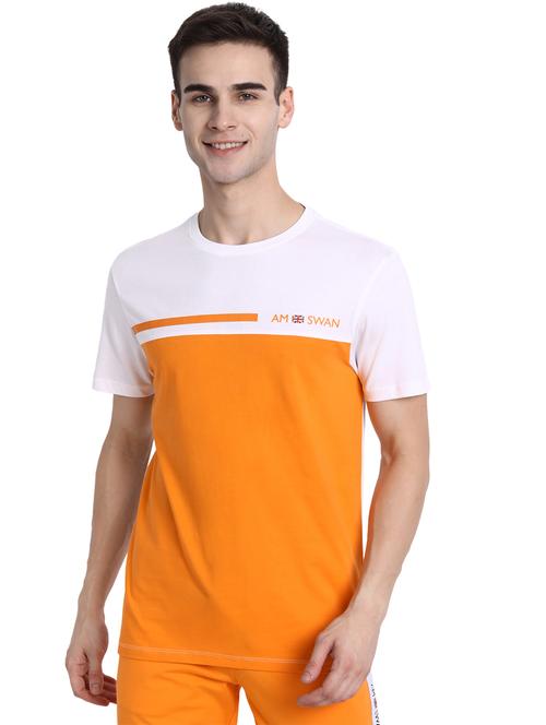 orange color-blocked t-shirt - 18109858 - Very Small Image - 1