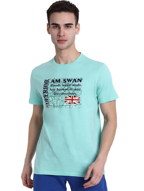 light blue chest printed t-shirt - 18109863 - Very Small Image - 1