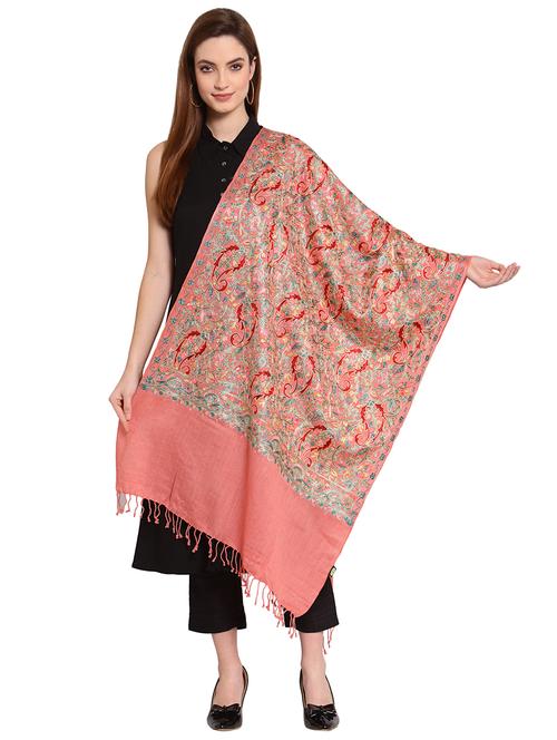pink wool shawl - 18110400 - Very Small Image - 1