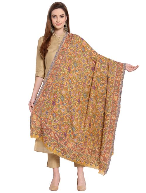 yellow wool shawl - 18110412 - Very Small Image - 1