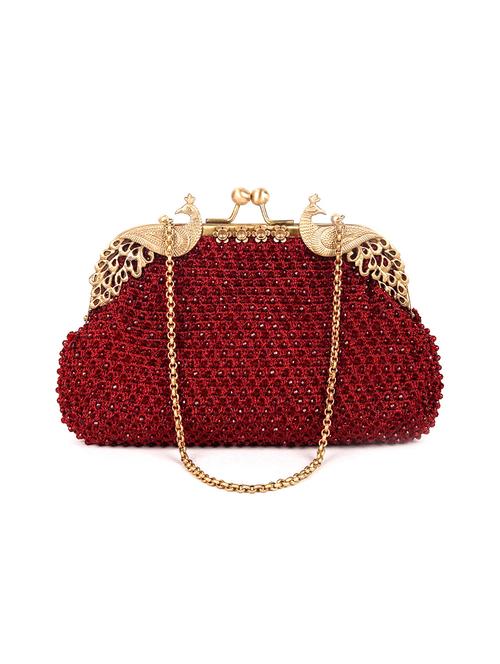 red embellished regular clutch - 18110457 - Very Small Image - 1
