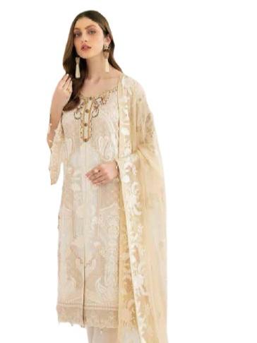 georgette embroidered semi-stitched suit - 18111154 - Very Small Image - 1