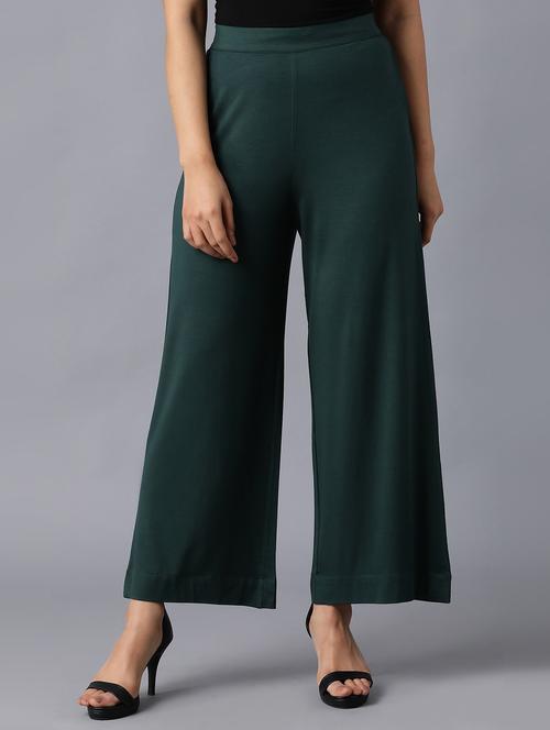green viscose straight palazzo - 18111721 - Very Small Image - 1