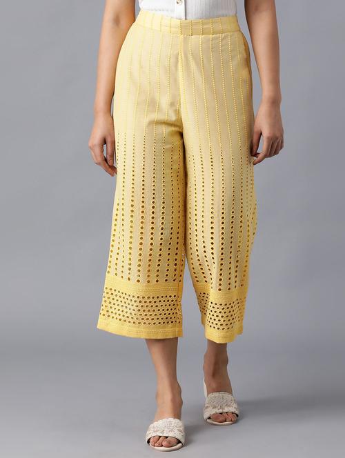 yellow flared palazzo - 18111738 - Very Small Image - 1