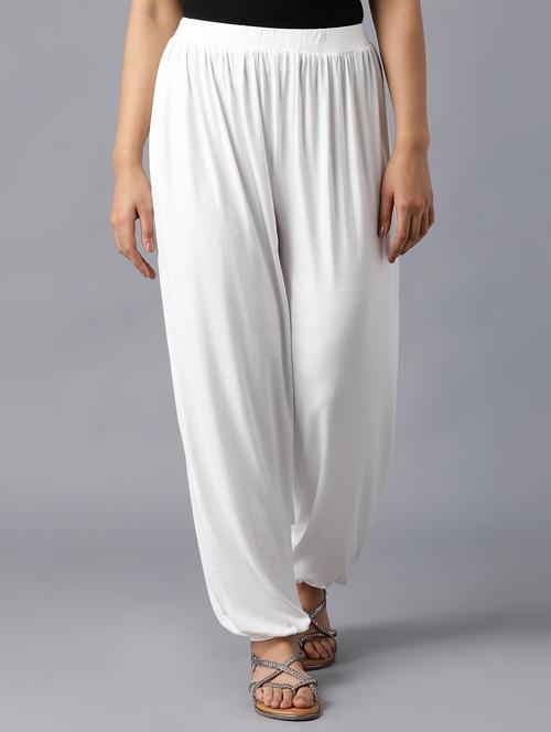 white solid harem salwar - 18111761 - Very Small Image - 1